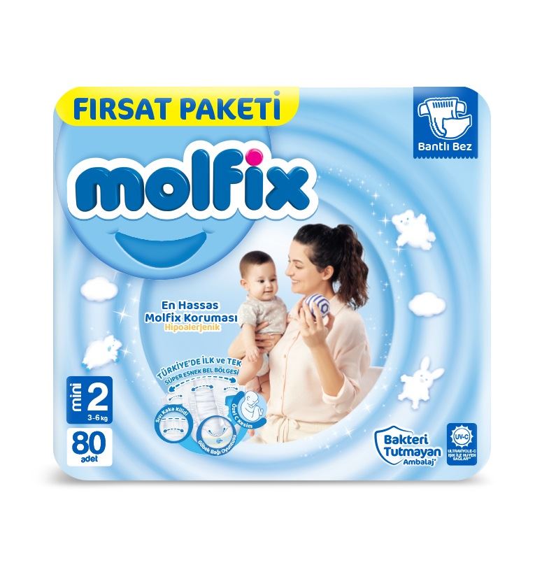 Molfıx Bebek Bezi Mini 80'Li Fırsat Paketi 3D