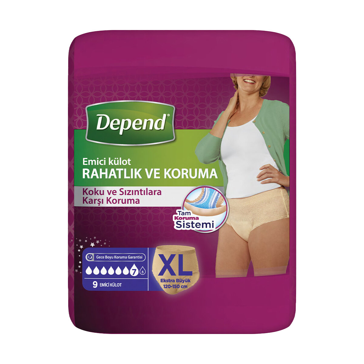 Depend Emici Külot Kadın Extra Büyük 9Lu