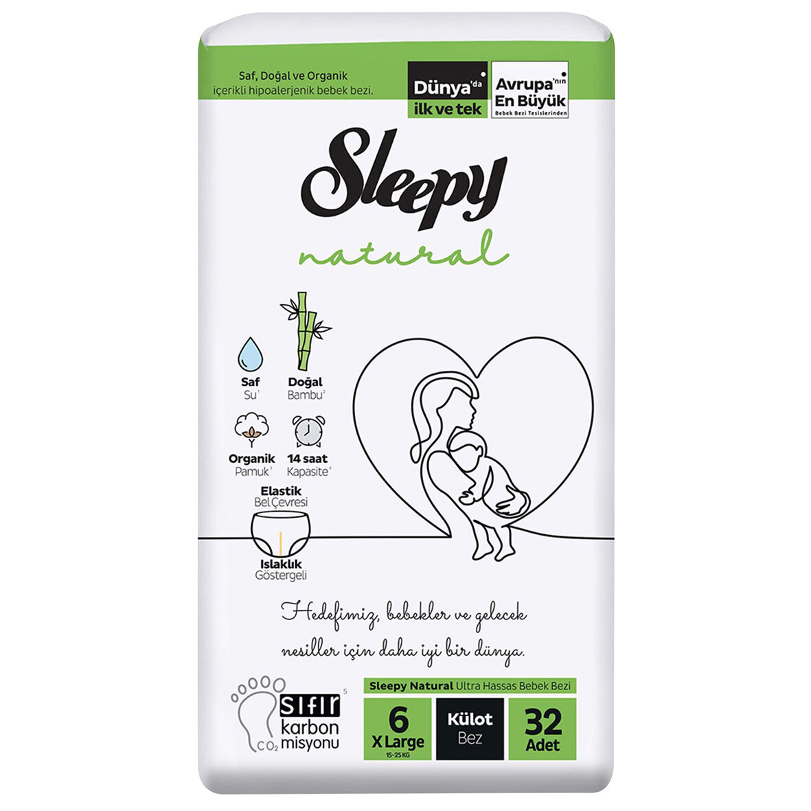 Sleepy Natural Külot Bez 6 No Xlarge 15-25 Kg 32Li