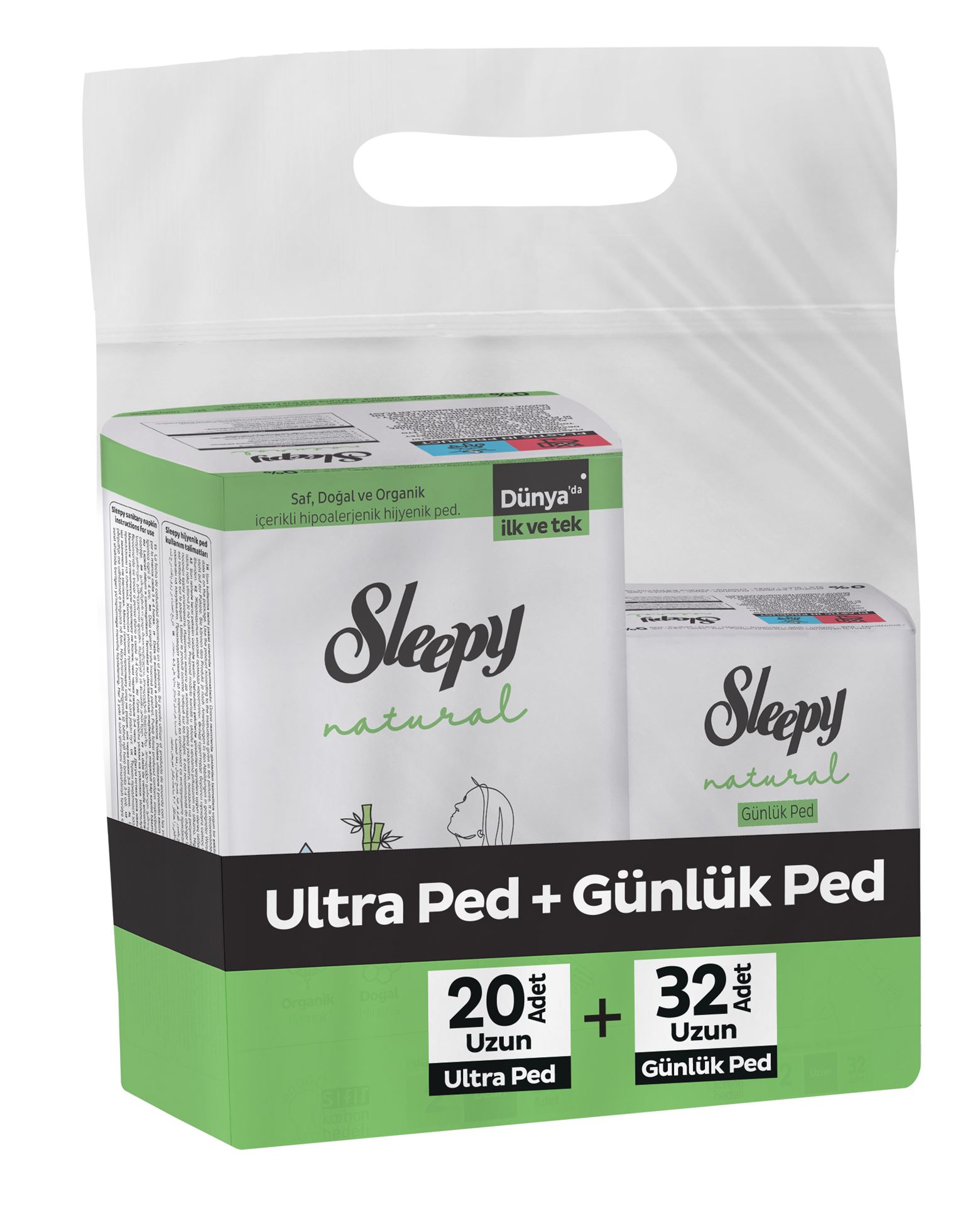 Sleepy Naturel Ultra Uzun Ped 20Li+Günlük Ped 32Li