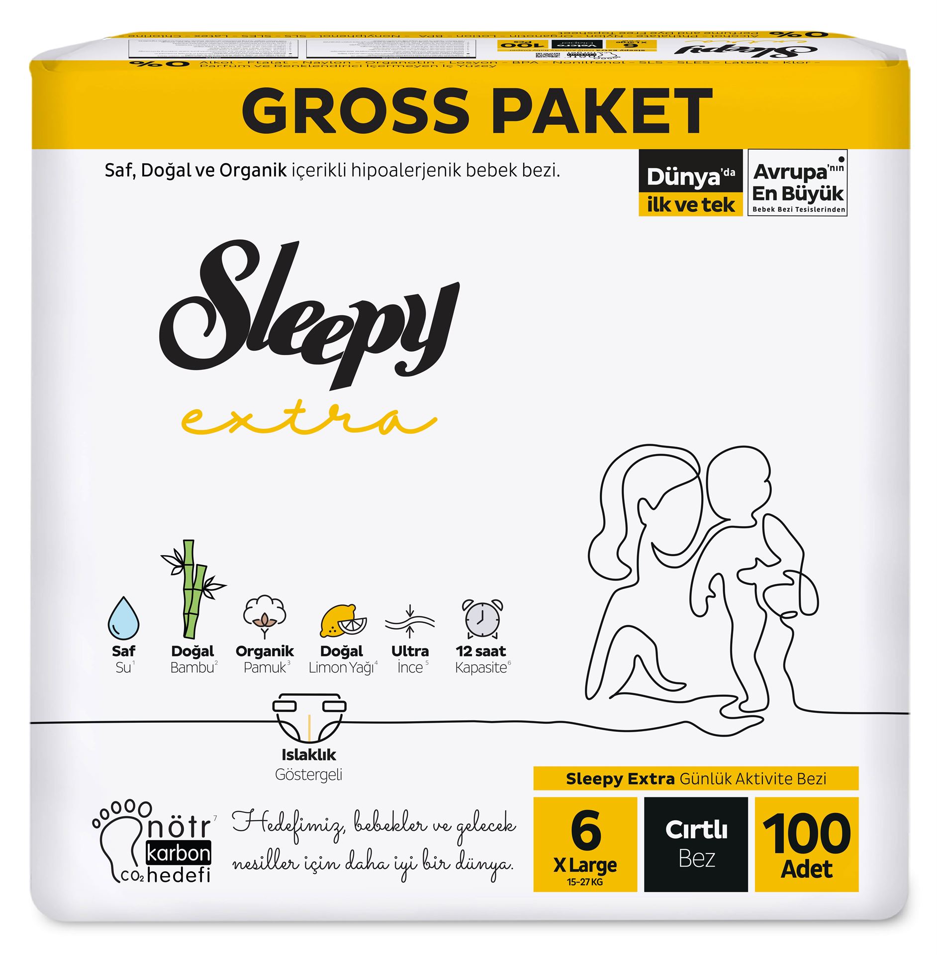 Sleepy Extra Gross 6 Xl 15-27 Kg 100Lü