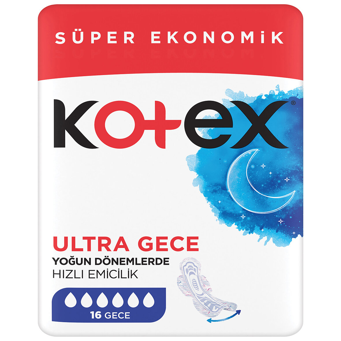 Kotex Ultra Süper Ekonomik Paket Gece 16Lı