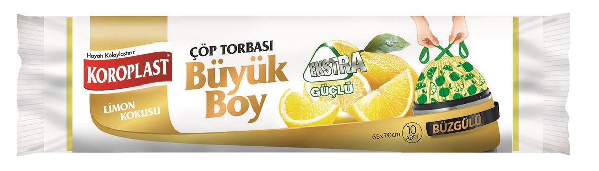 Koroplast Eks.Güç.Büzg.Çöp Torb.Limn.Kok.Byk.10Lu
