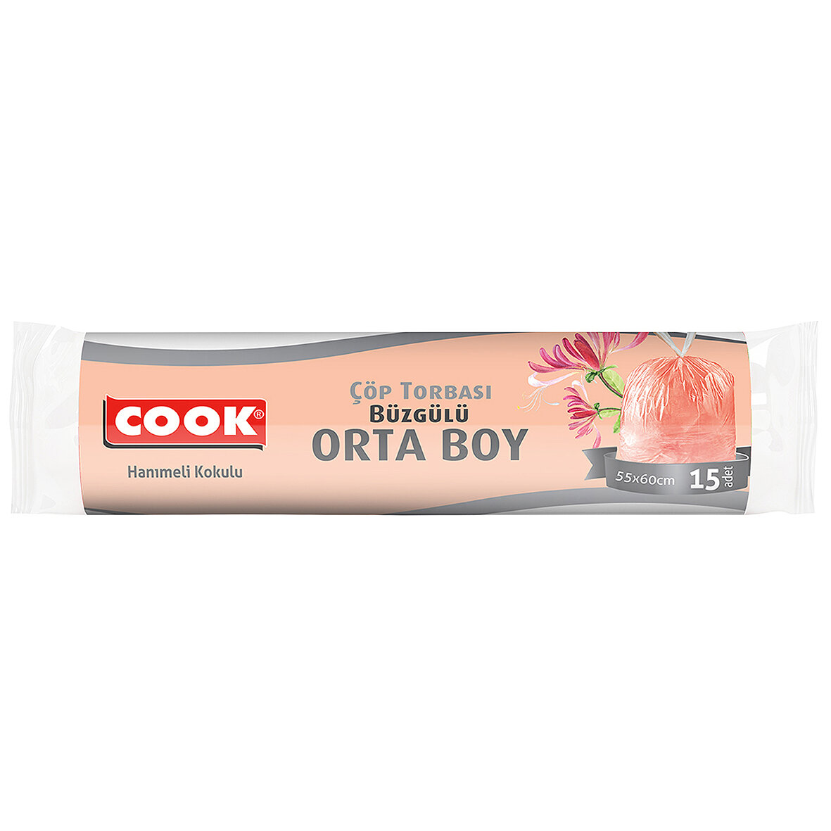 Cook Büzg.Çöp Torbası Orta Boy Hanımeli Koku.15'Li