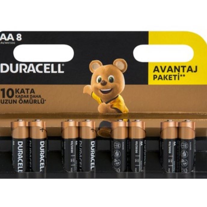 Duracell Basıc Kalem Pil 8'Li  Aa