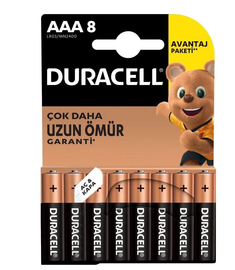 Duracell Basıc İnce Kalem Pil 8'Li Aaa