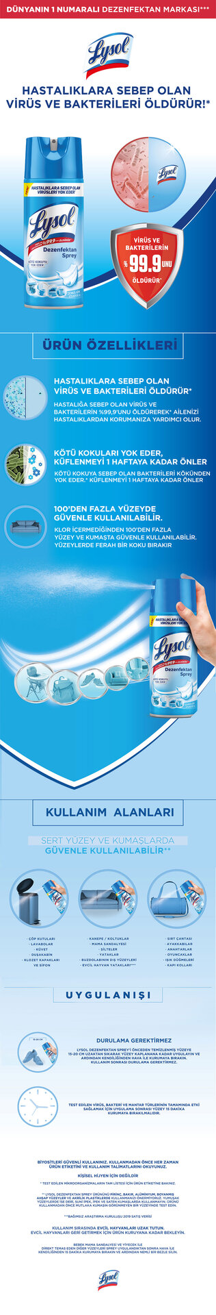 Lysol Dezenfektan Sprey Temizliğin Esintisi 400 Ml