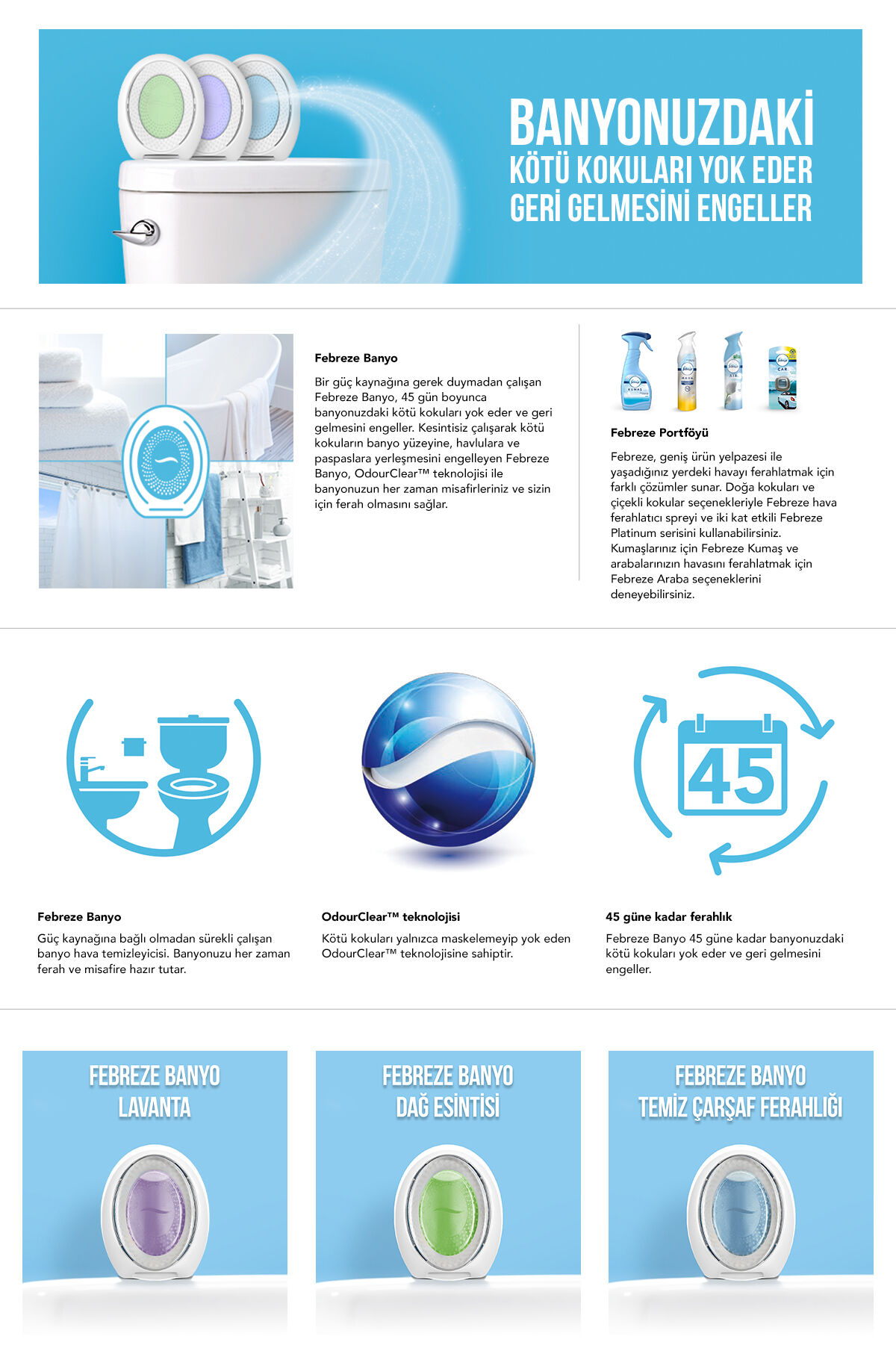 Febreze Banyo Ferahlatıcı Dağ Esintisi 7.5 Ml