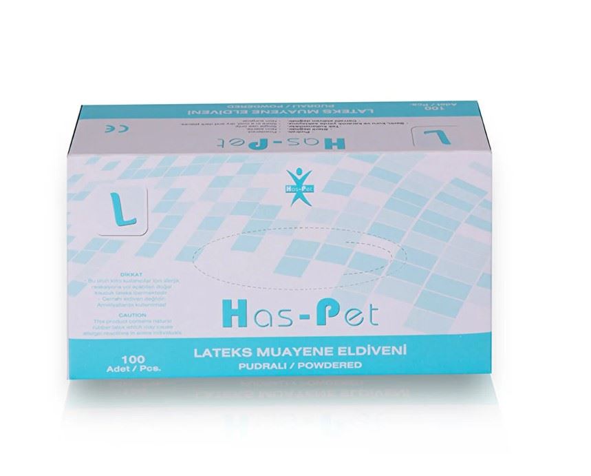 Haspet Pudralı Lateks Eldiven 100Lü L