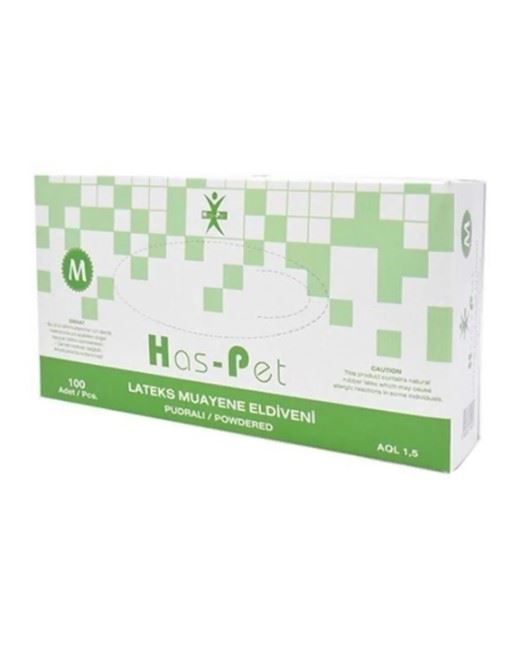 Haspet Pudralı Lateks Eldiven 100Lü M