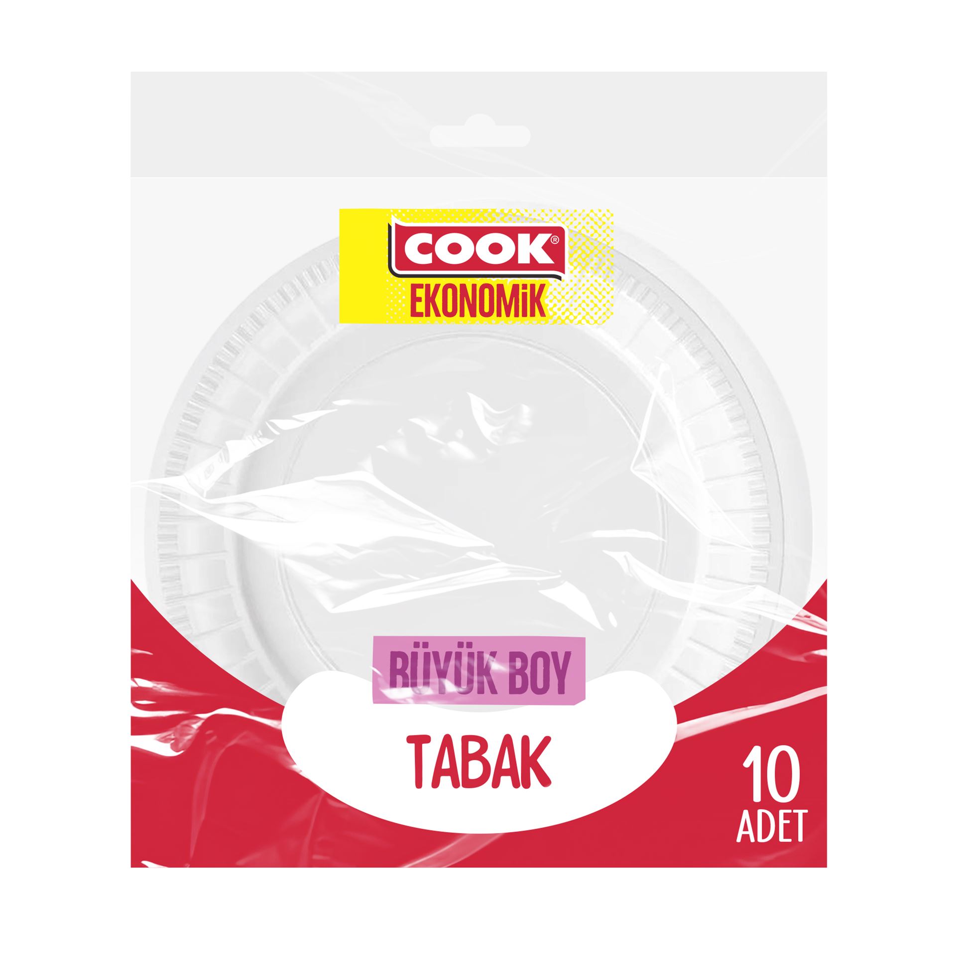 Cook Lüks Plastik Tabak Büyük Boy 10Lu (Tg)