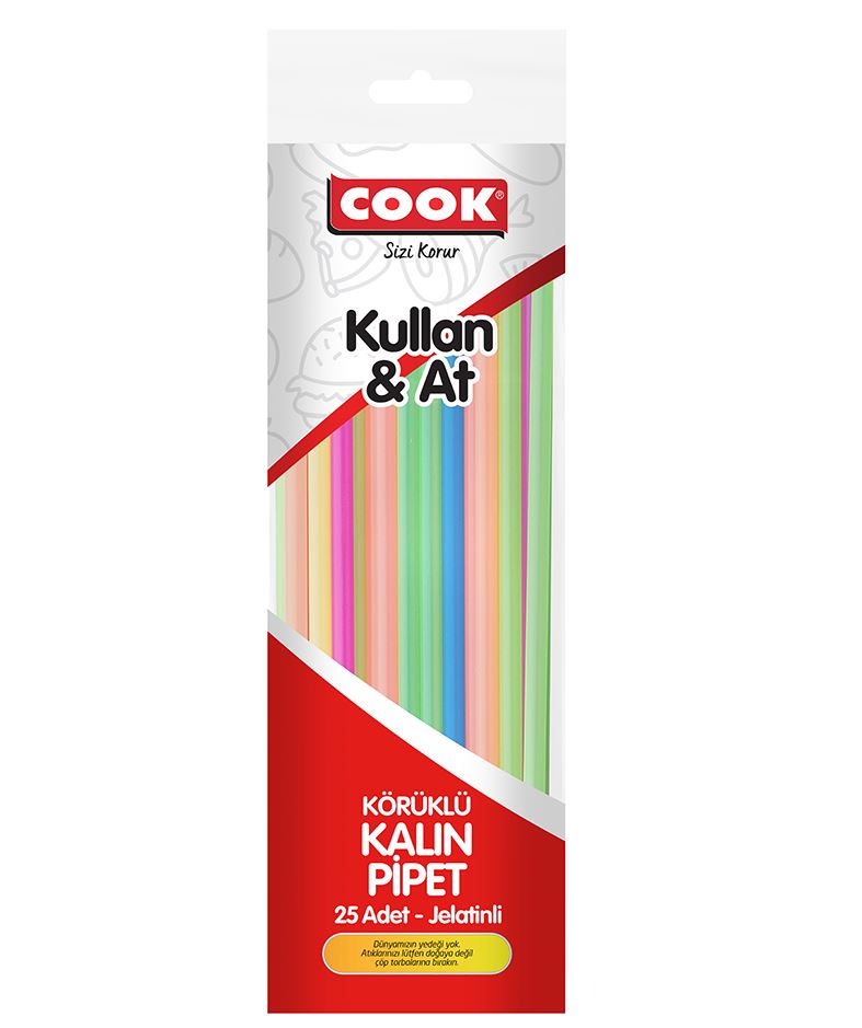 Cook Kalın Körüklü Jelatinli Pipet 25Li