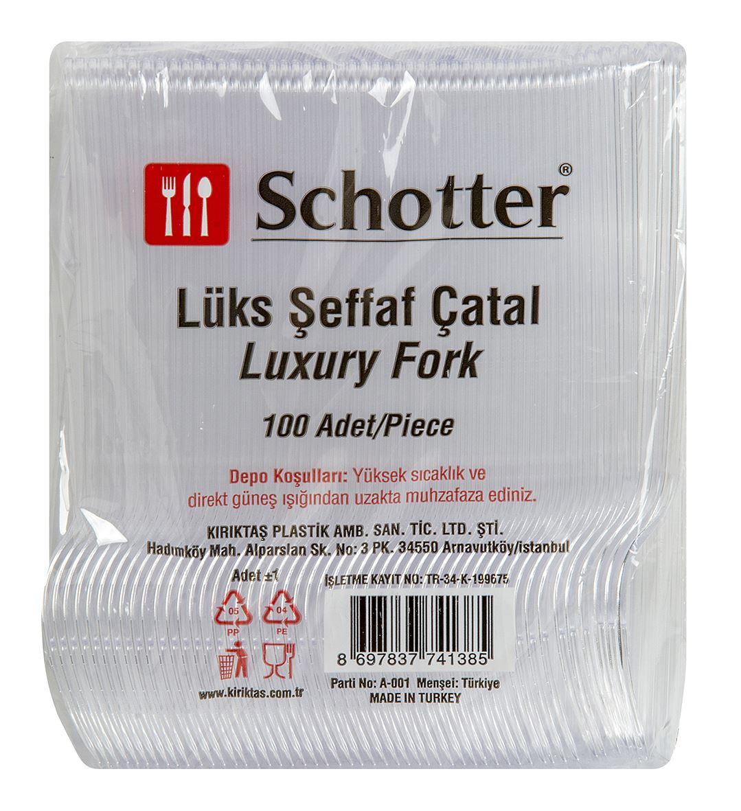 Schotter Plastık Lux Bıçak 100'Lü