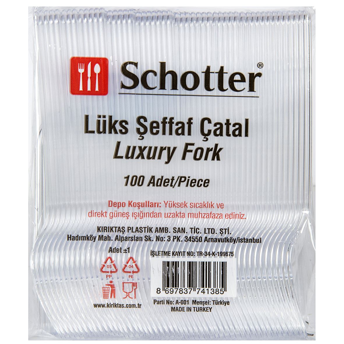Schotter Plastık Lux Çatal 100'Lü