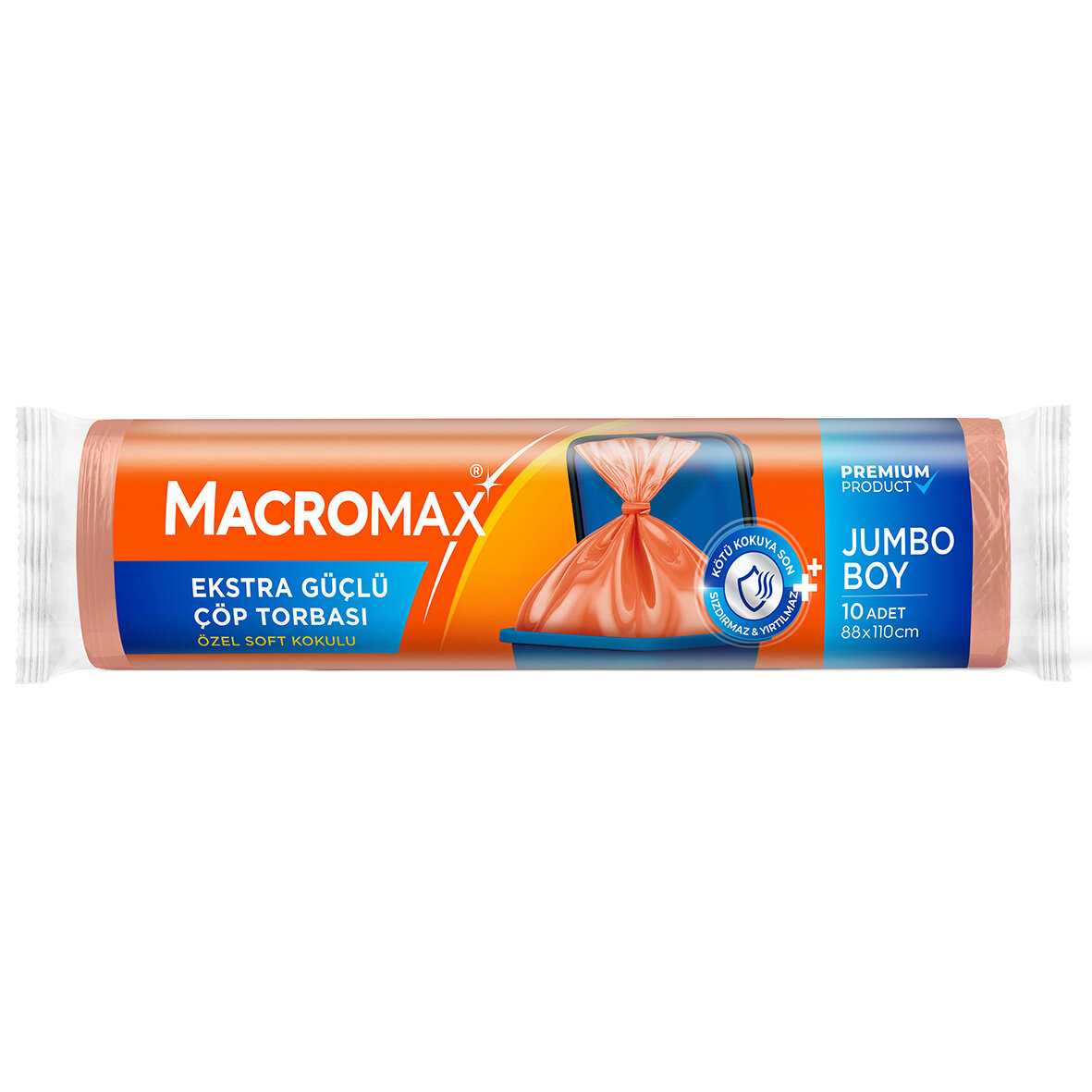 Macromax Extra Güçlü Çöp Torbası Jumbo Boy 10 Adet