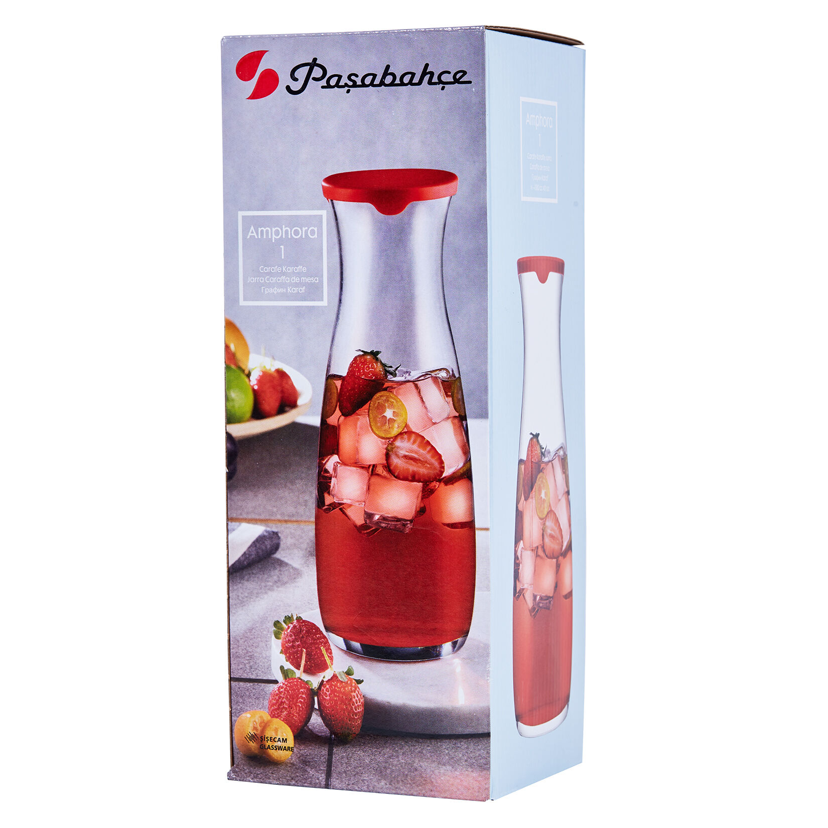 Paşabahçe Amphora Kırmızı Kpklı Karaf 1180Cc(43813