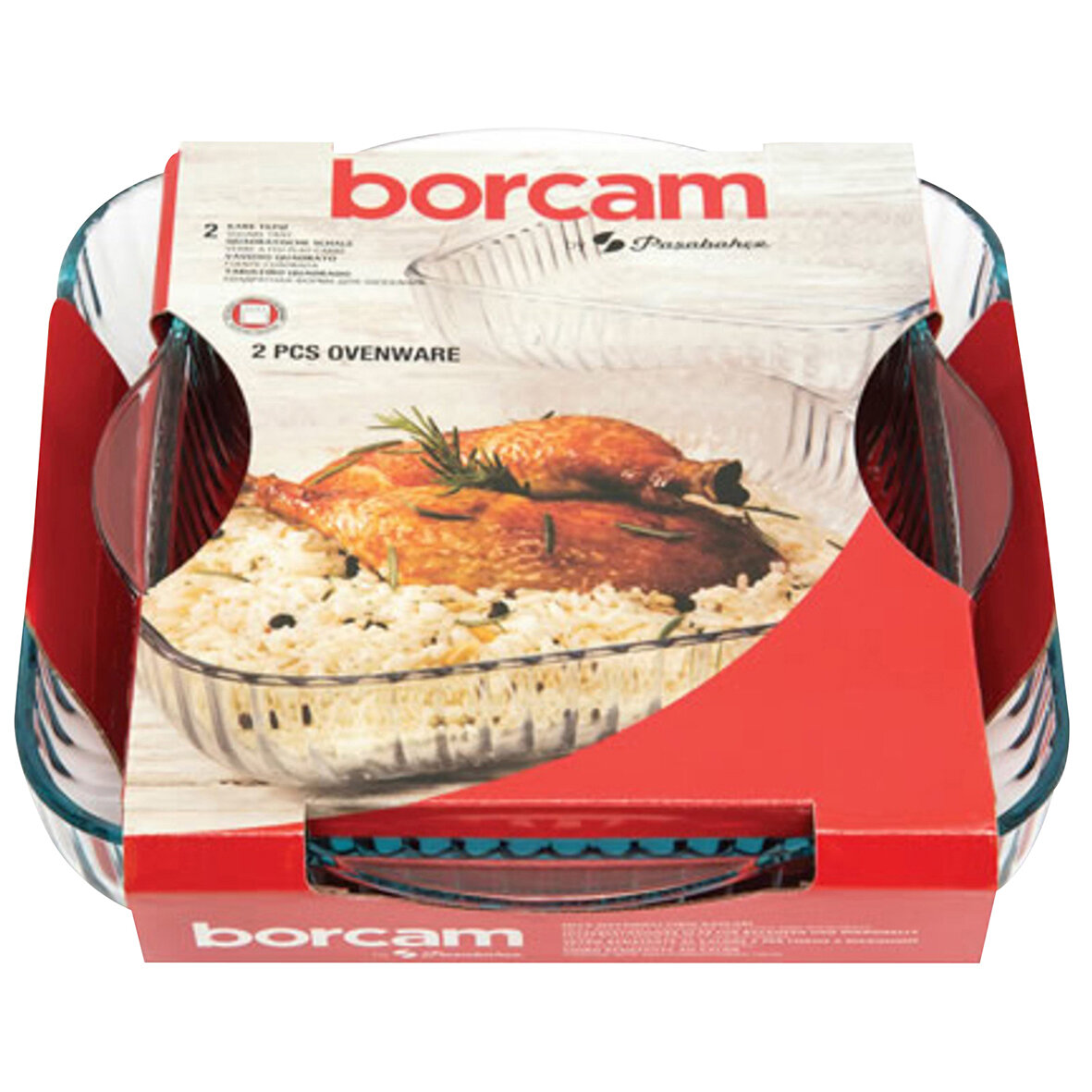 P.Bahçe(159166)Borcam Kare Tepsi 2Li