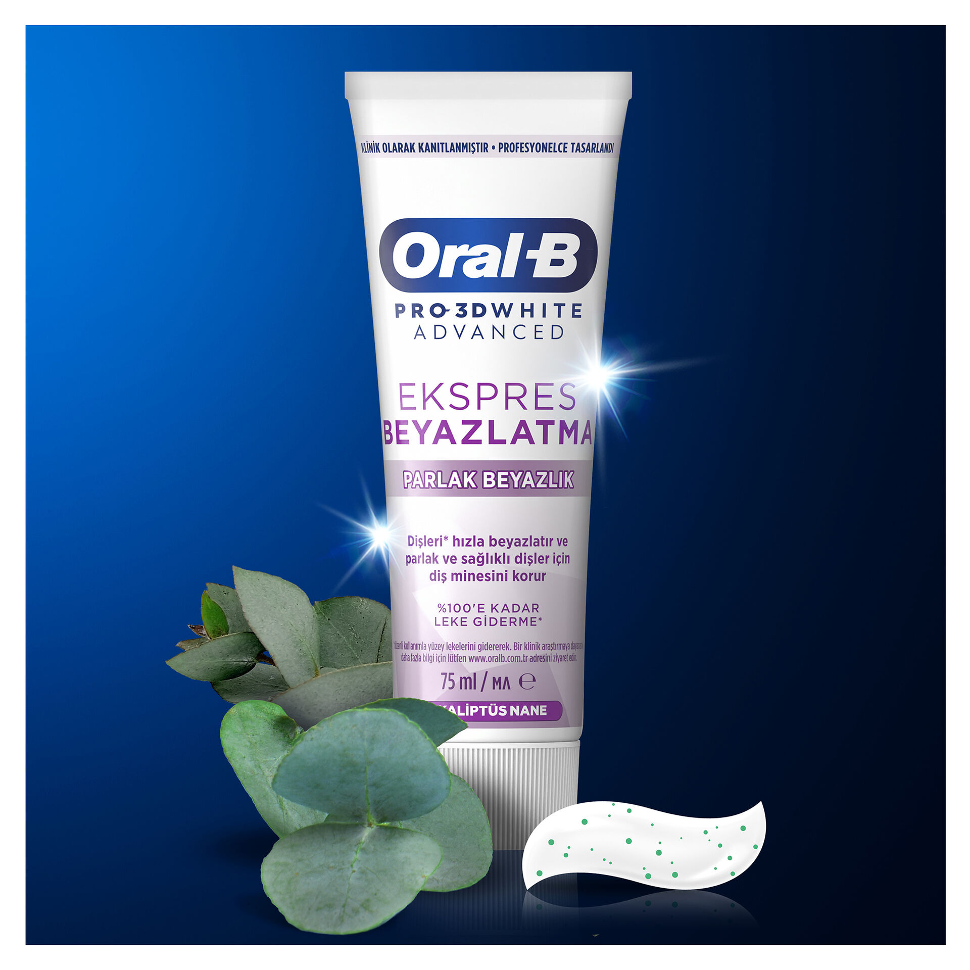 Oral-B Pro-3Dw Adv Ekspres Beyazlat. Par.Bey. 75Ml