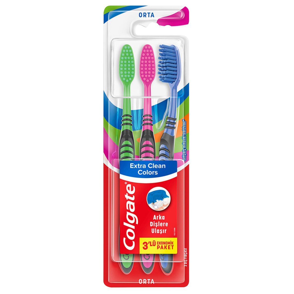 Colgate Extra Clean Colors Diş Fırçası 2+1