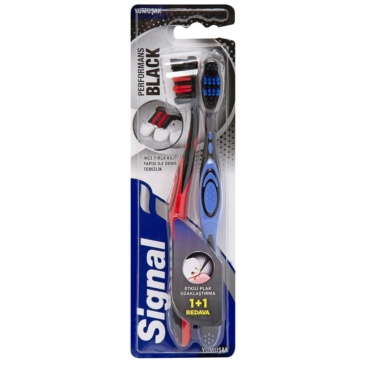 Sıgnal Performans Siyah 1+1 Orta Diş Fırçası