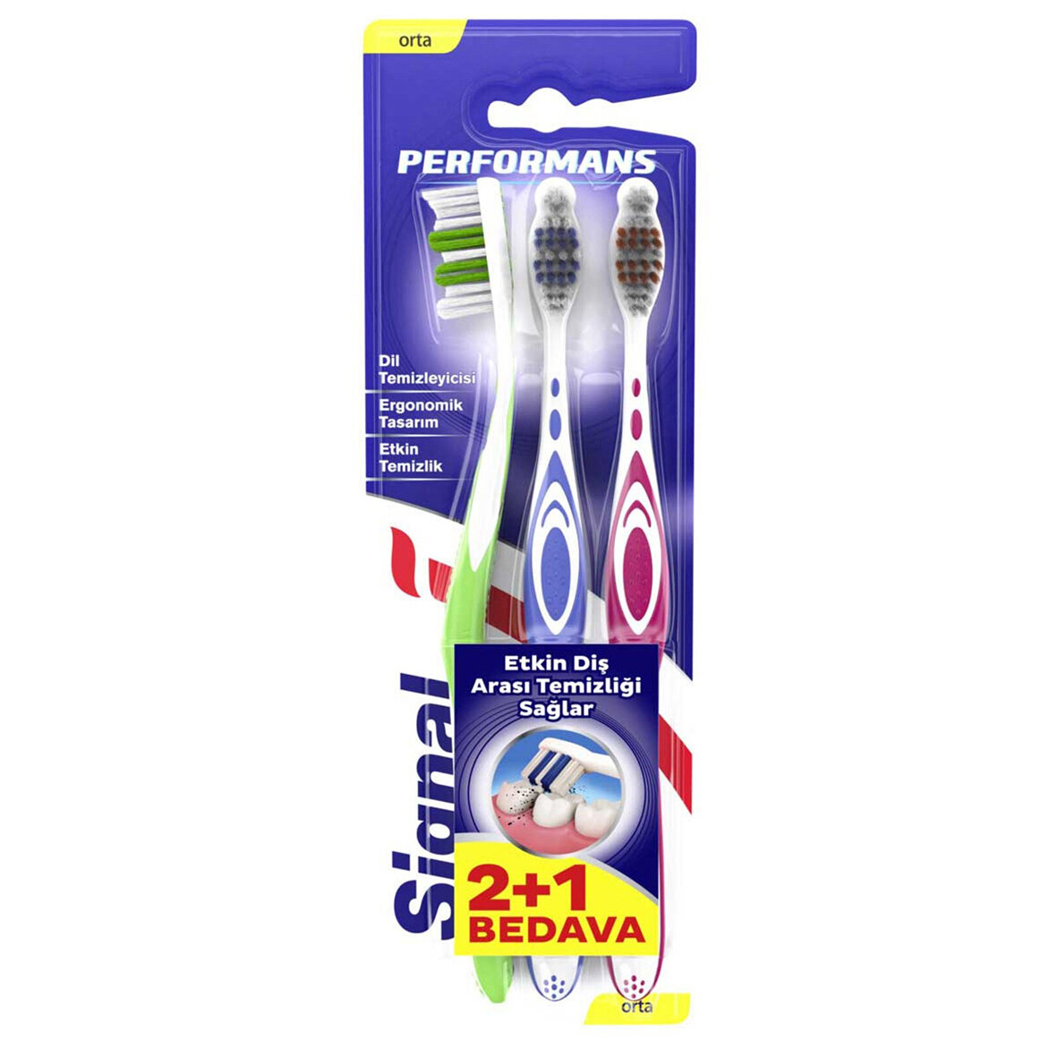 Sıgnal Perfomans 2+1 Orta Diş Fırçası