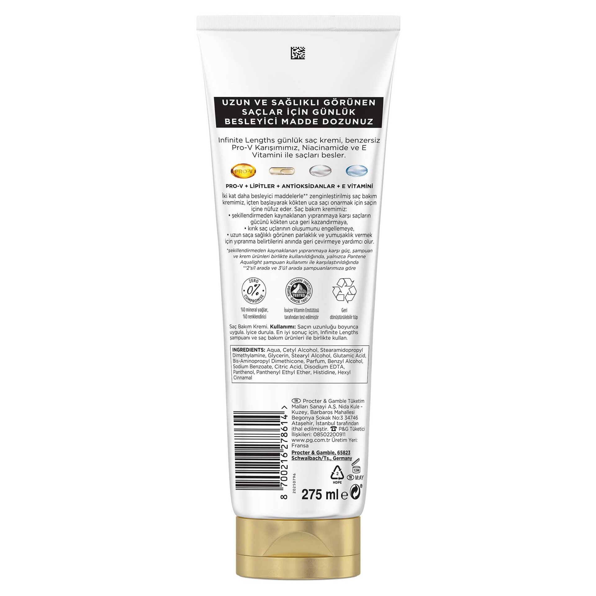 Pantene Sonsuz Uzunluk Saç Kremi 275 Ml