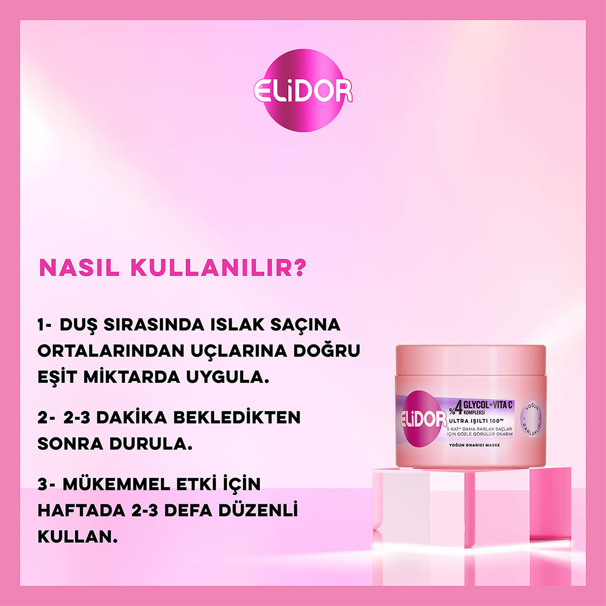 Elidor Ultra Işıltı 100 Yoğun Onarıcı Maske 220 Ml