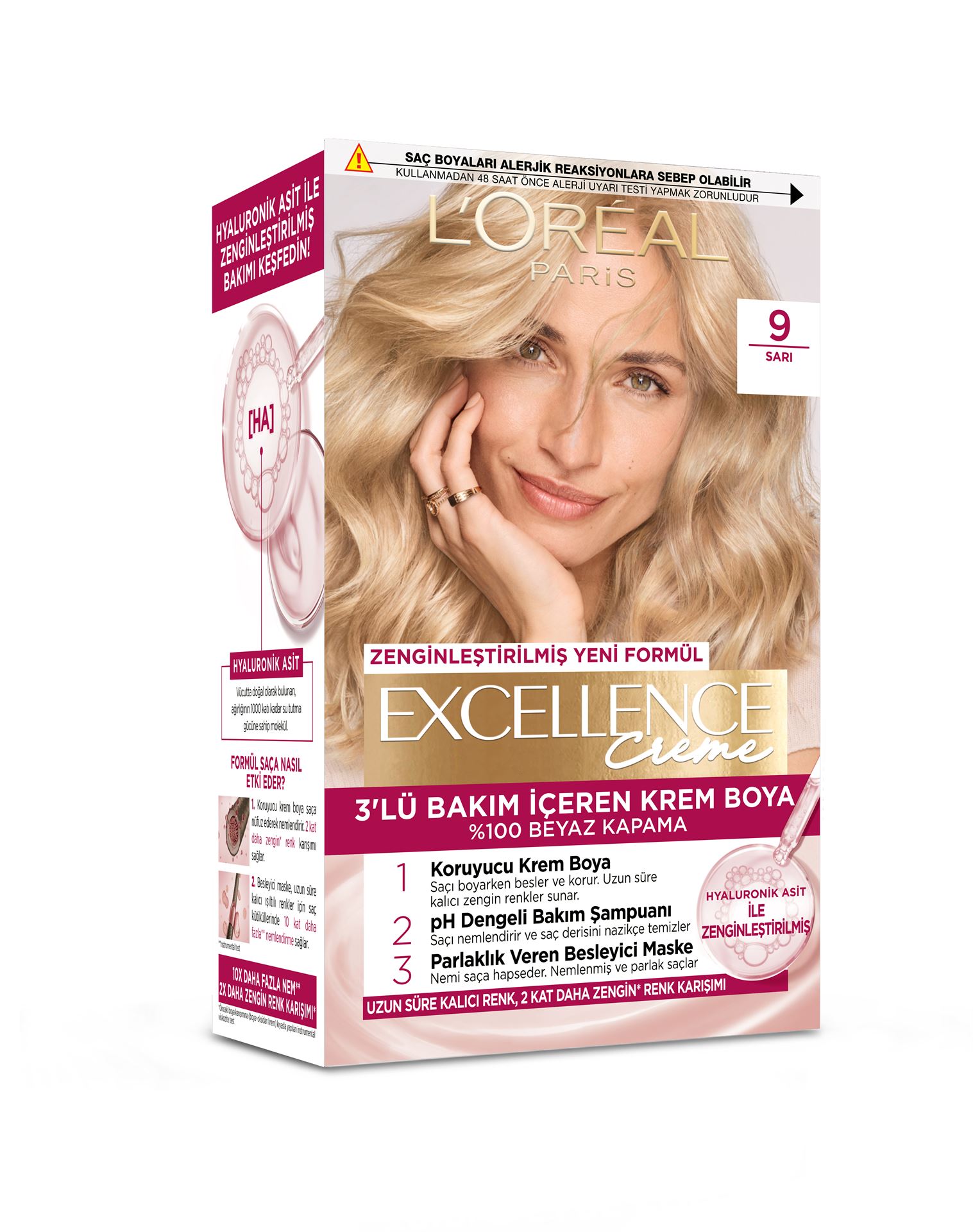 Excellence Creme 9 Sarı Saç Boyası 192 Ml