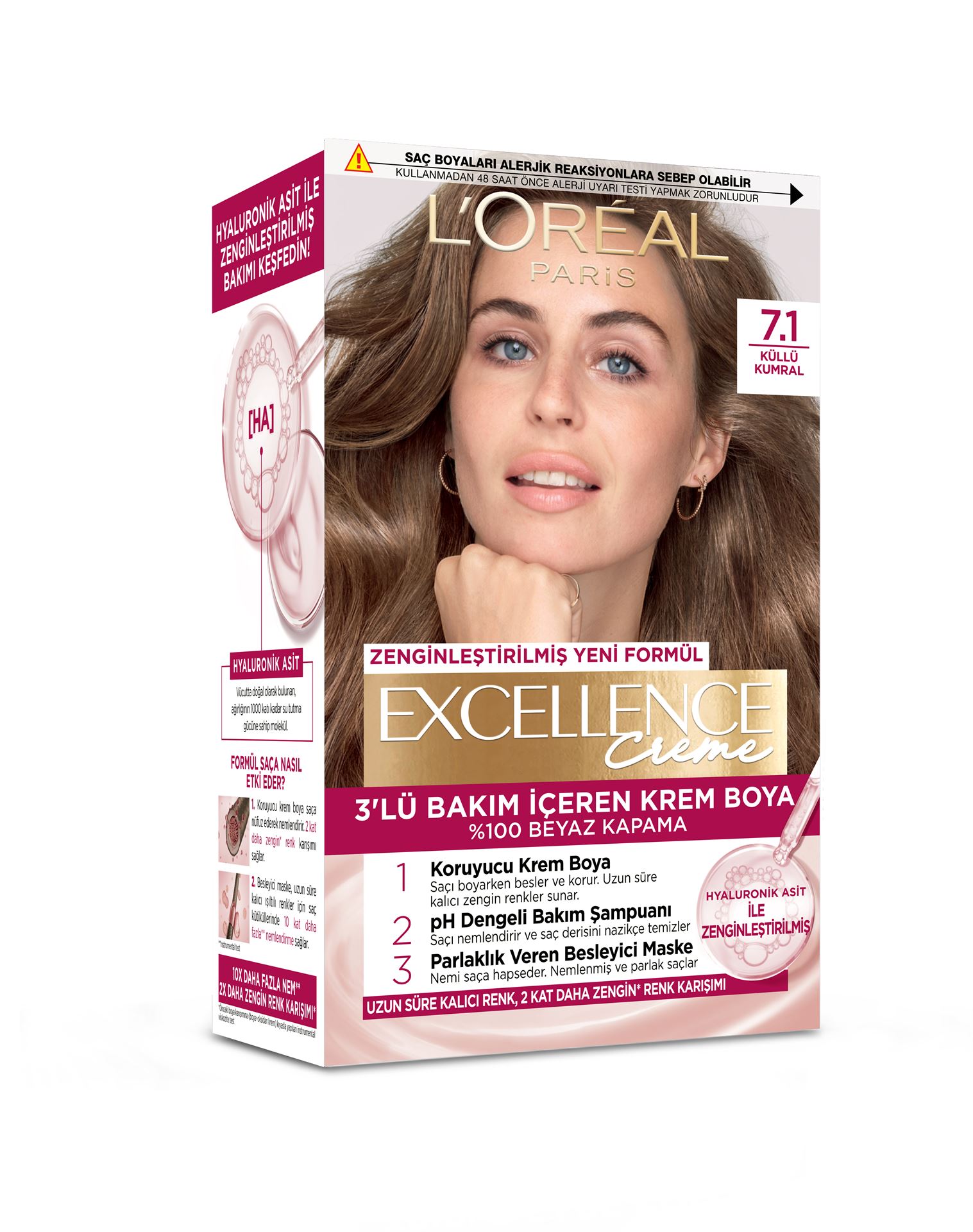 Excellence Creme 7.1 Kumral Küllü Saç Boyası 192Ml