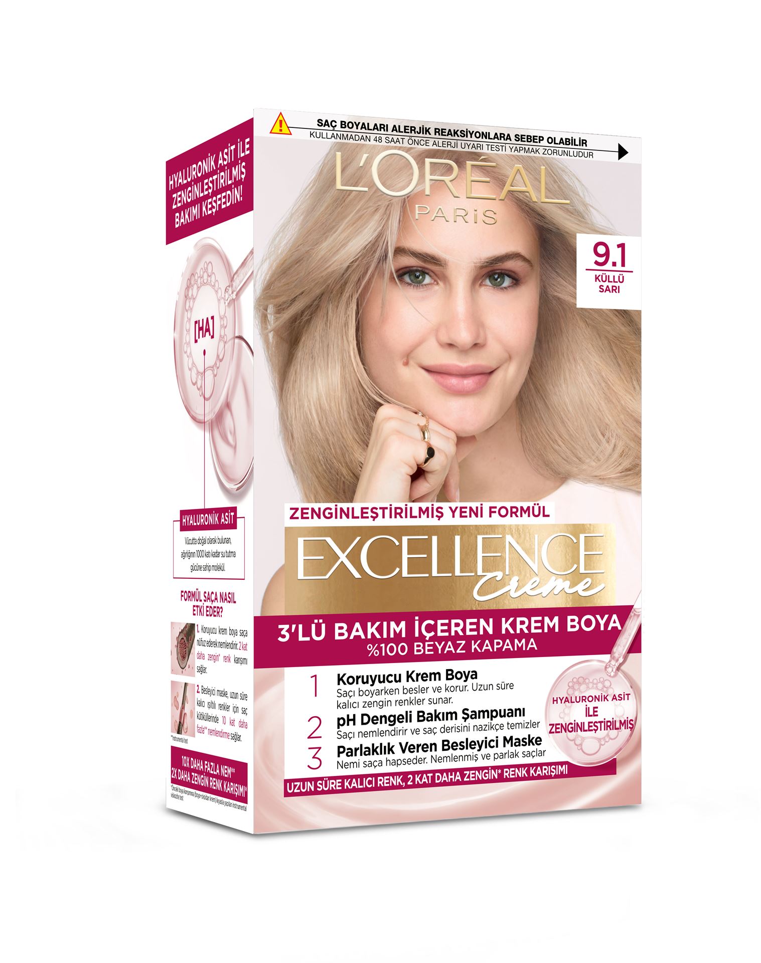 Excellence Creme 9.1 Sarı Küllü Saç Boyası 192 Ml