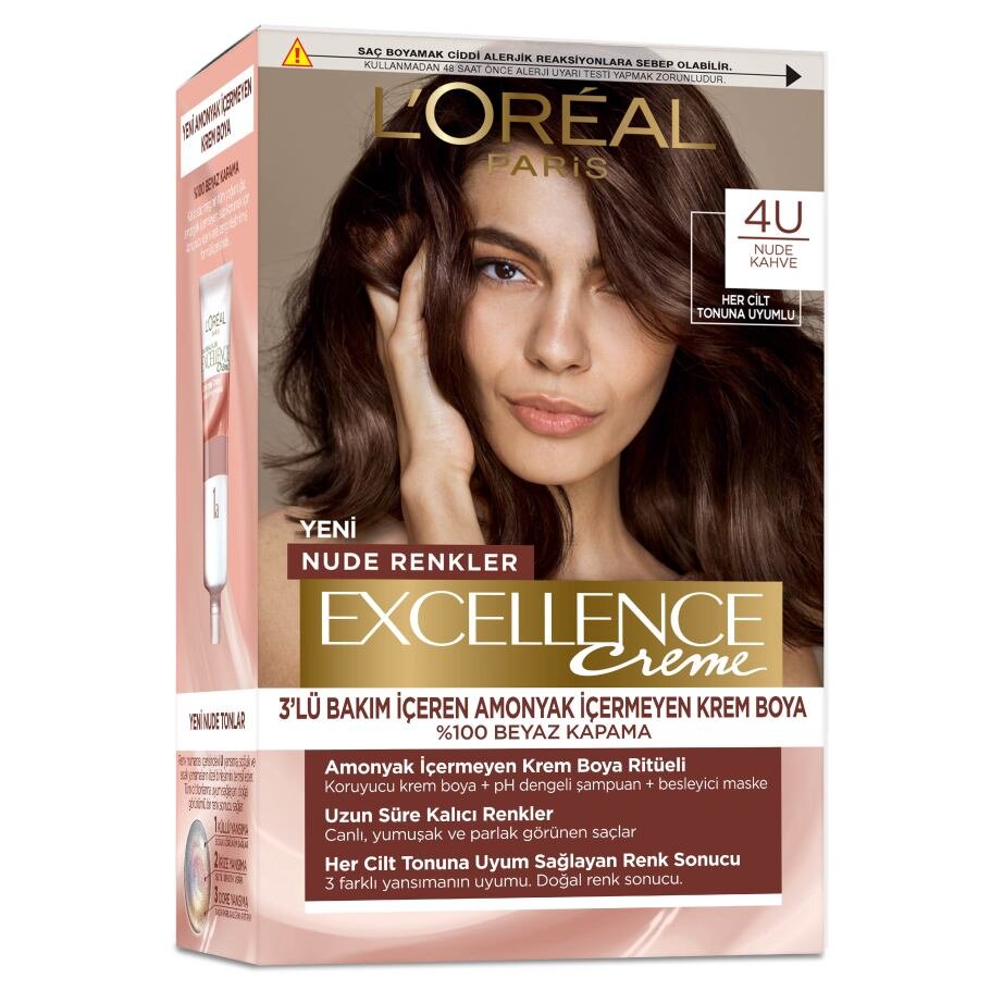 Excellence Cream Nude 4U Kahve Saç Boyası 192Ml