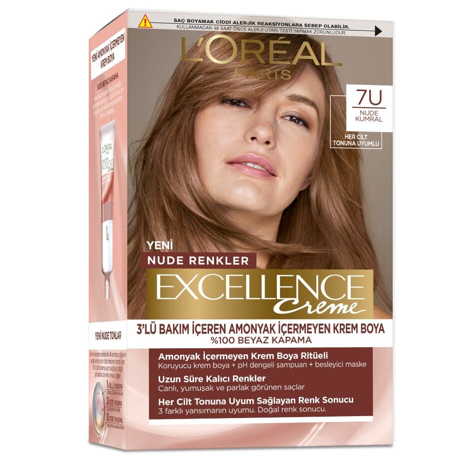 Excellence Cream Nude 7U Kumral Saç Boyası 192Ml