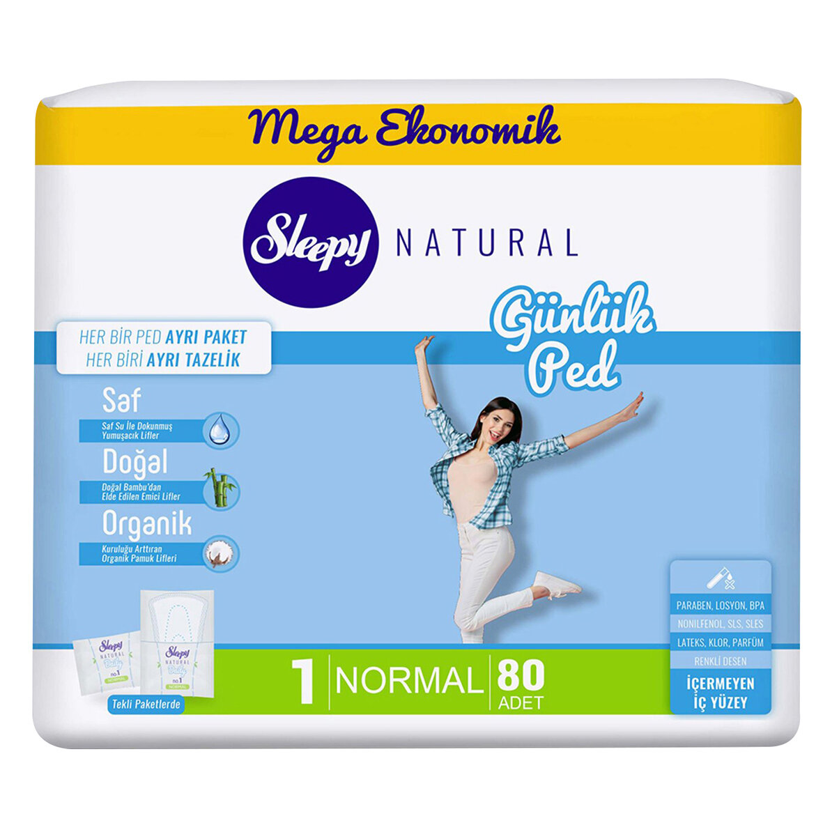 Sleepy Günlük Ped Mega Normal 80Li