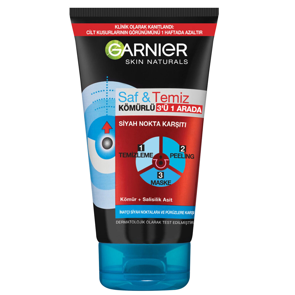 Garnıer Saf Temiz Kömürlü 3Ü1 Arada 150 Ml