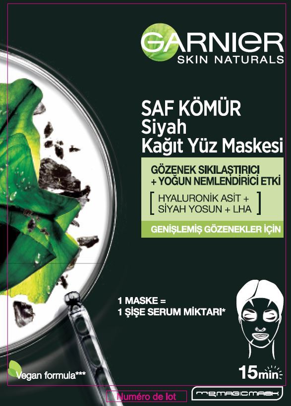 Garnıer Saf Kömür Gözenek Sıkılaşt.Kağıt Mask 28 G