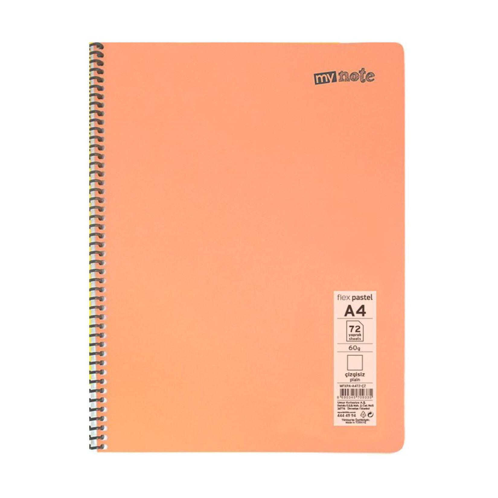 Mynote Flex Pastel Kapak Defter A4 72 Yp Çizgisiz