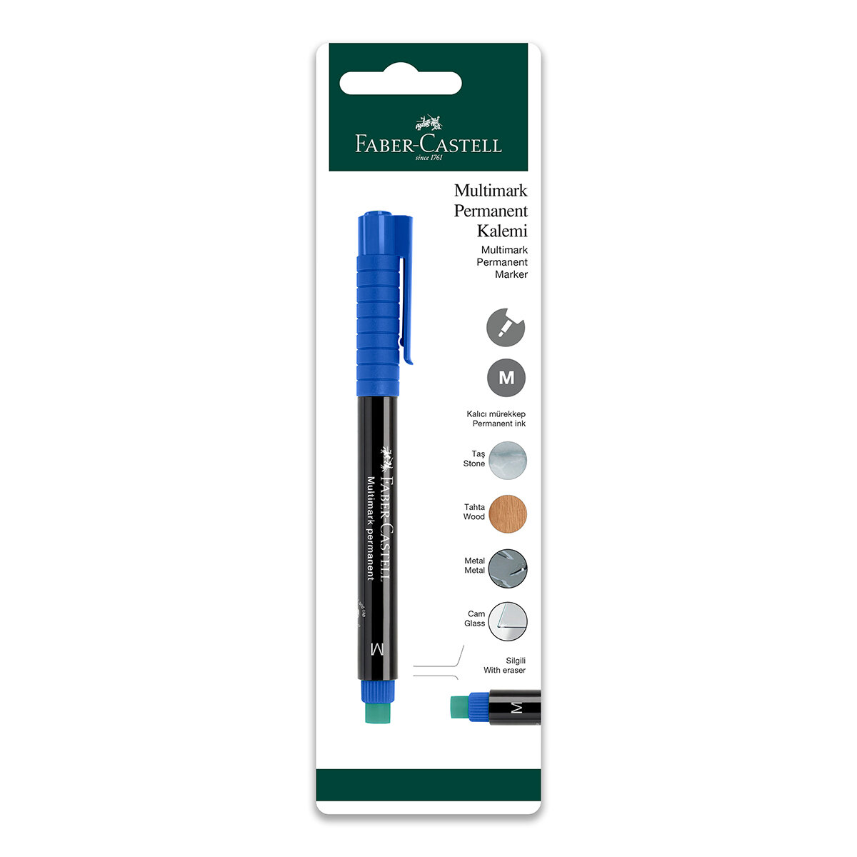 Faber-Castell Permanent Kalemi Mavi (M) Tekli
