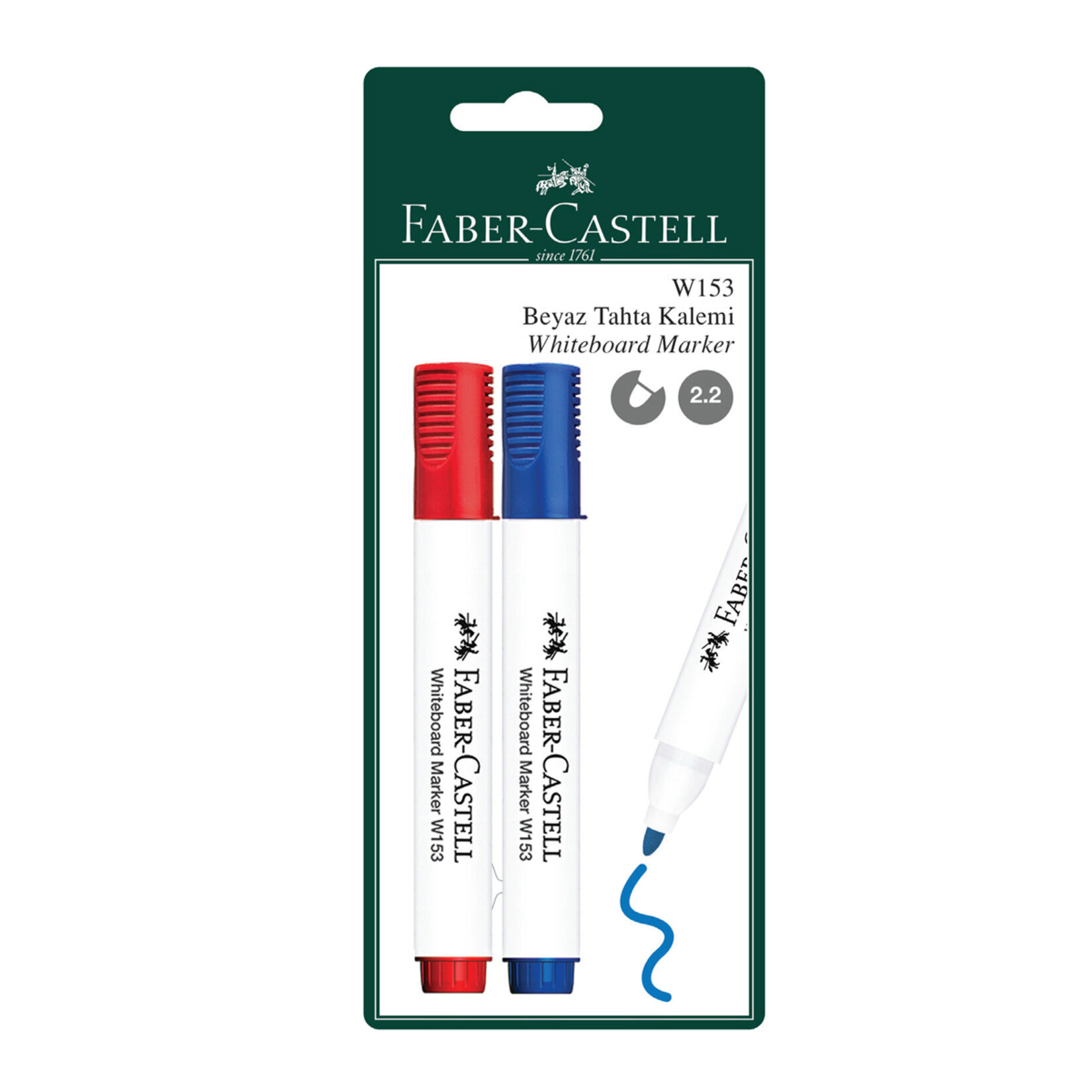 Faber Castell W153 2Li Tahta Kalem Mavi Kırmızı