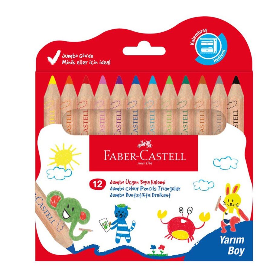 Faber Castell Bls Üçgen Boya Kalemim Jumbo 12Li