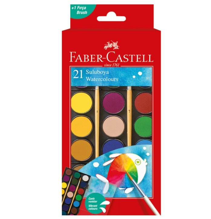 Faber-Castell Suluboya 21 Renk Büyük Boy