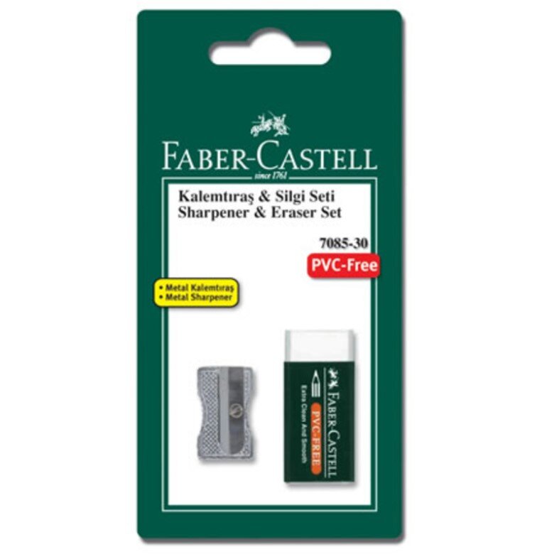 Faber Castell Metal Kalemtraş + Silgi