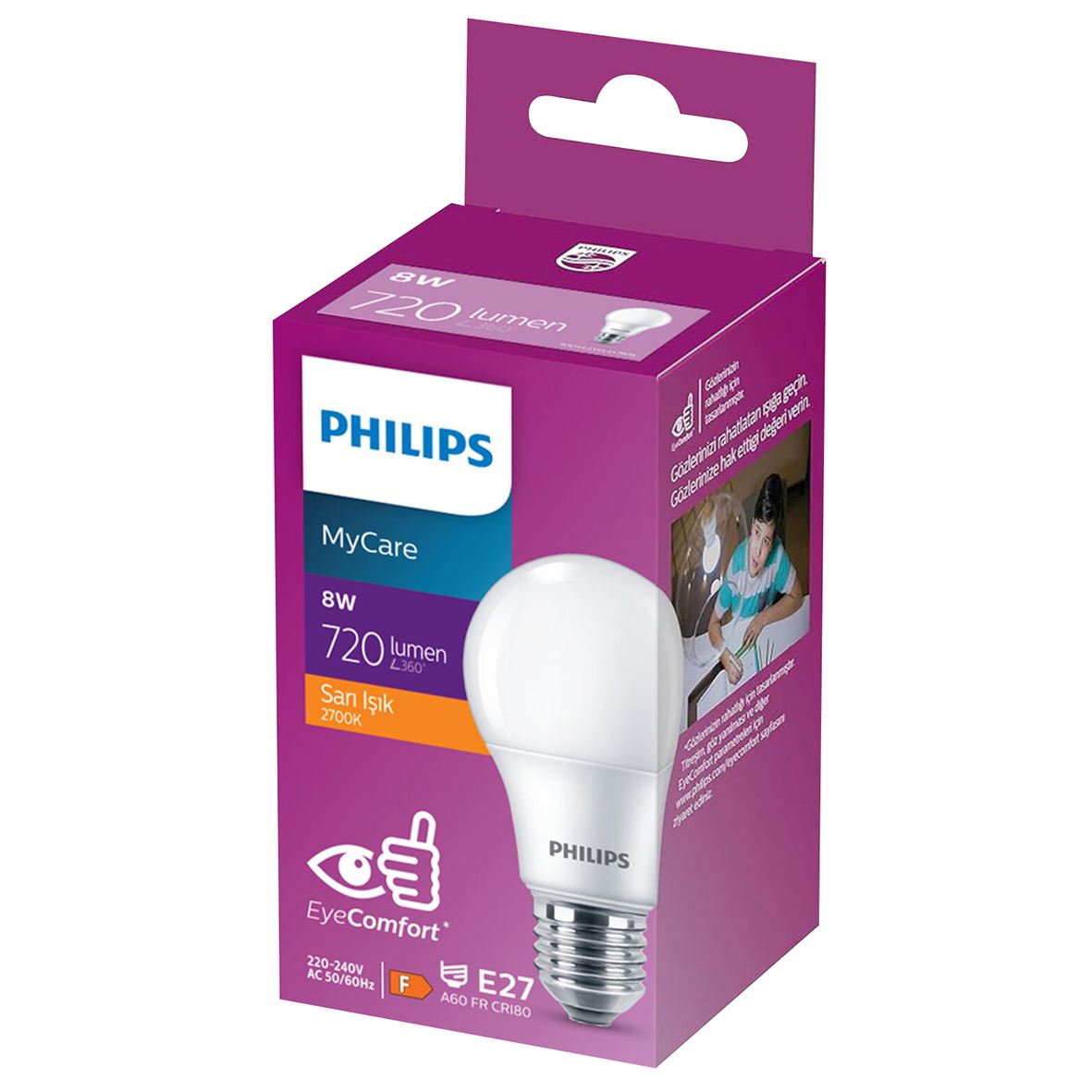 Phılıps Led Ampul 8W E27 2700K Sarı Işık