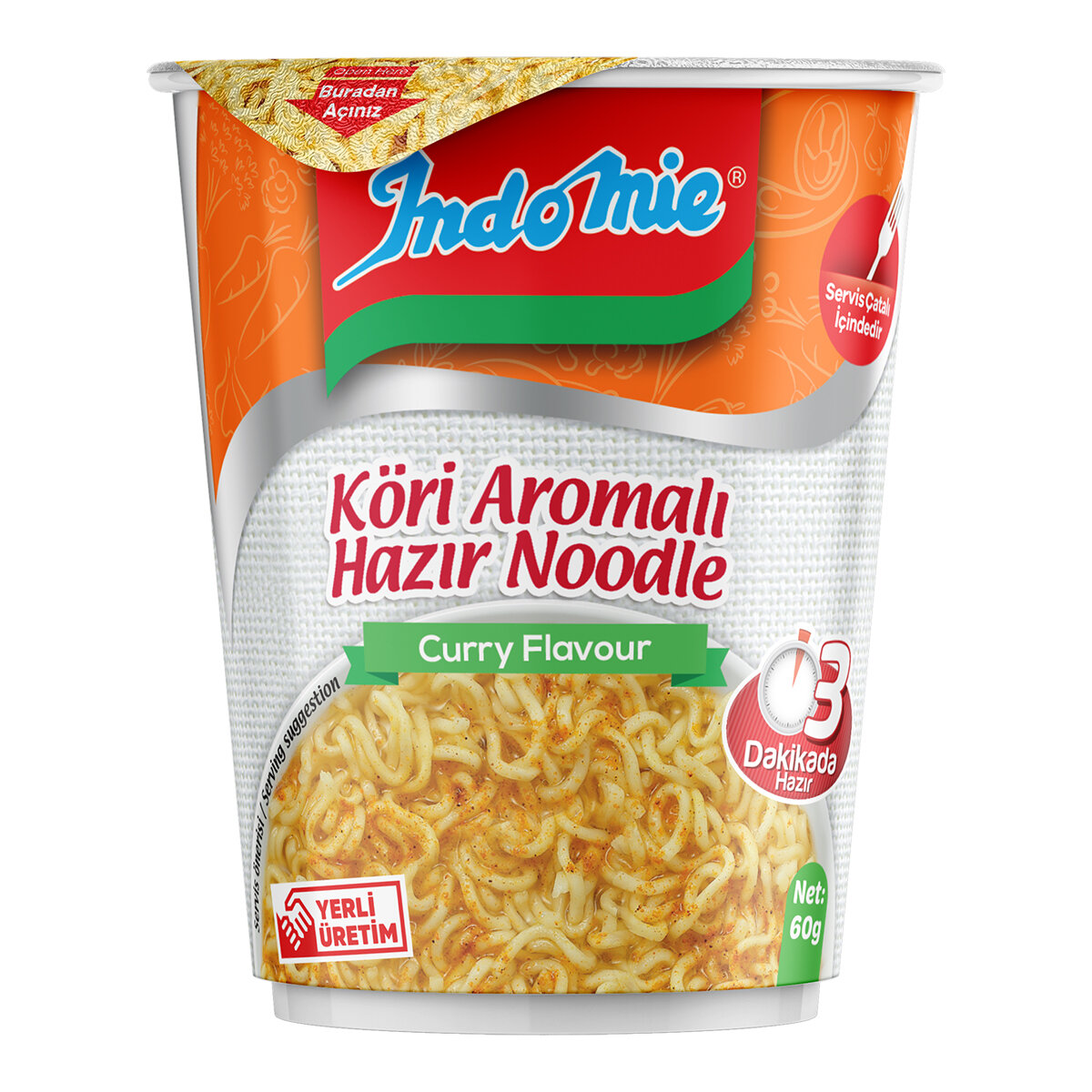 Indomıe Köri Çeşnili Noodle (Bardak) 60 G