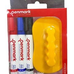 PENMARK BEYAZ TAHTA KALEMİ 3 LÜ SET +SİLGİ